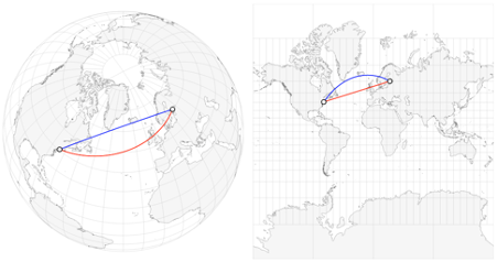 Distortion in the Mercartor projection